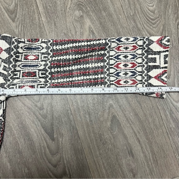 Zara Knit Cardigan Aztec Print Open Front Long Sleeve Bohemian Size S - Picture 9 of 9